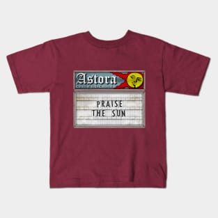 Dark Souls - "Praise the Sun" Astora Church Sign Kids T-Shirt